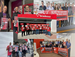 Bancários realizam Dia Nacional de Luta contra demissões e fechamento de agências no Bradesco