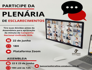 Hoje é dia de construir a luta: bancários de Alagoas participam de plenária que antecede assembleia da Campanha Nacional 2026