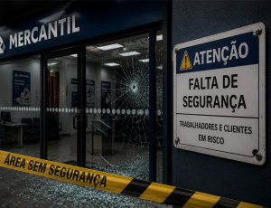 Falta de segurança nos postos de atendimento do Mercantil coloca trabalhadores em risco