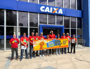Quem faz a Caixa merece respeito: mobilização nacional cobra Saúde Caixa sem teto, trabalho digno, valorização e defesa do banco público
